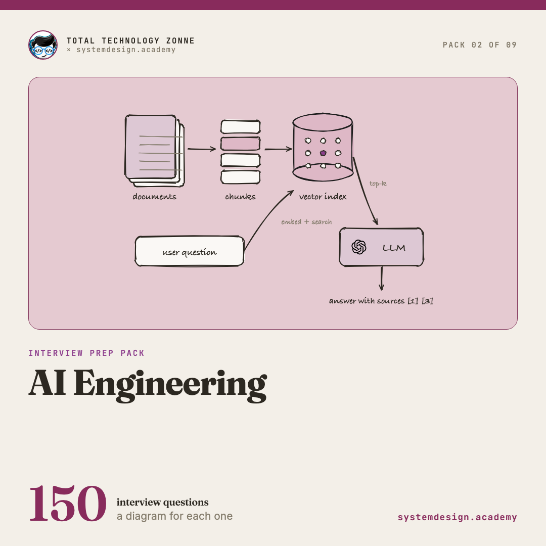 Cover of the AI Engineering (LLM applications) interview pack